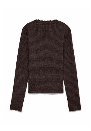 Vero Moda, VMZIA LS FUNNEL NECK TOP JRS NOOS - Blouse - chocolate torte