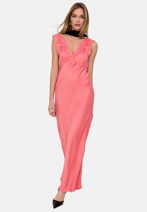 BIAS CUT SLEEVELESS EMBROIDERED - Maxi dress - orange