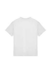 Vit kortärmad t-shirt i bomull. Enkel design med rund halsringning och rak kant. Inga mönster eller accenter synliga.