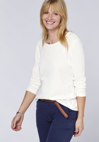 Polo Sylt im Label-Design - Langarmshirt - bright white