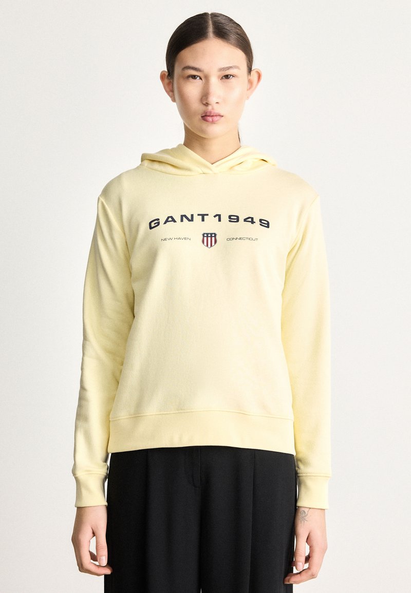 GANT GRAPHIC HOODIE - Mikina s kapucí - vanilla yellow