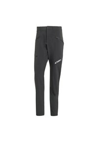 Černé venkovní kalhoty vyrobené z flexibilního materiálu. Mají několik kapsy na zip a logo na spodní části nohy. Střižený design pro přiléhavý fit.