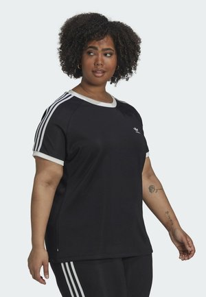 CLASSICS SLIM 3-STRIPES PLUS SIZE - T-shirt con stampa - black