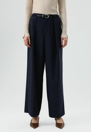 WIDE LEG - Pantalon classique - navy