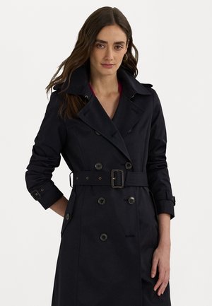 DOUBLE BREASTED BELTED TRENCH COAT - Trenchcoat - dark navy
