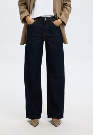 Selected, SLFWIDE BEA KORI  - Vaqueros boyfriend - dark blue denim