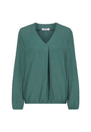 LANGARM MIT V-AUSSCHNITT UND ELASTISCHEM SAUMABSCHLUSS - Blouse - grün
