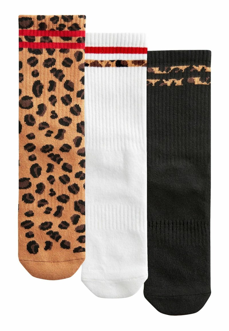 Next CUSHION 3 PACK WITH ARCH SUPPORT - Socks - white black  animal