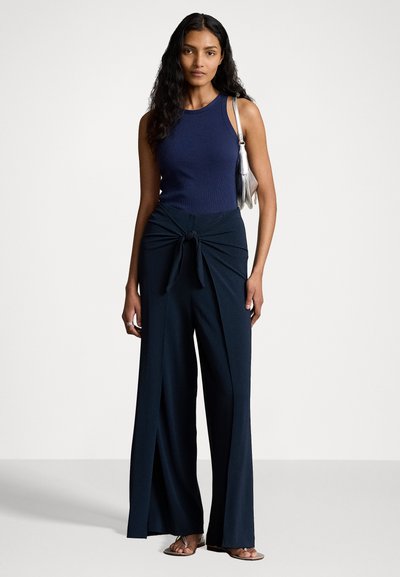 Polo Ralph Lauren JERSEY WIDE LEG WRAP PANT - Kelnės - aviator navy