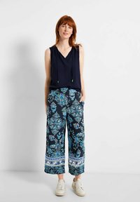 Cecil CASUAL FIT MIT PRINT - Trousers - blau