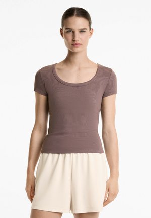 SOFT TOUCH HEAVY RIB ROUND NECK - T-paita - lilac