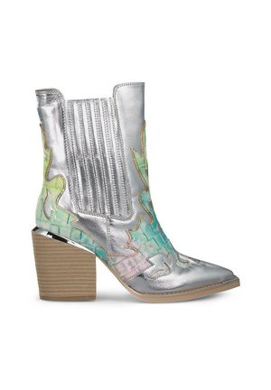 Cowboy/biker ankle boot - plateado