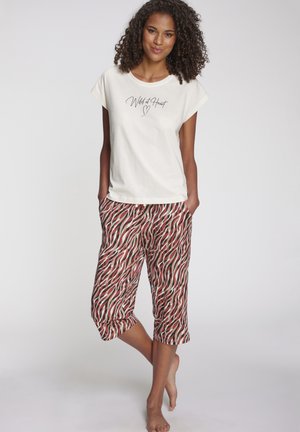 Nachtwäsche Hose - rot schwarz gemustert