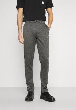 Solid SDDAVE SLIM FIT - Trousers - medium grey melange