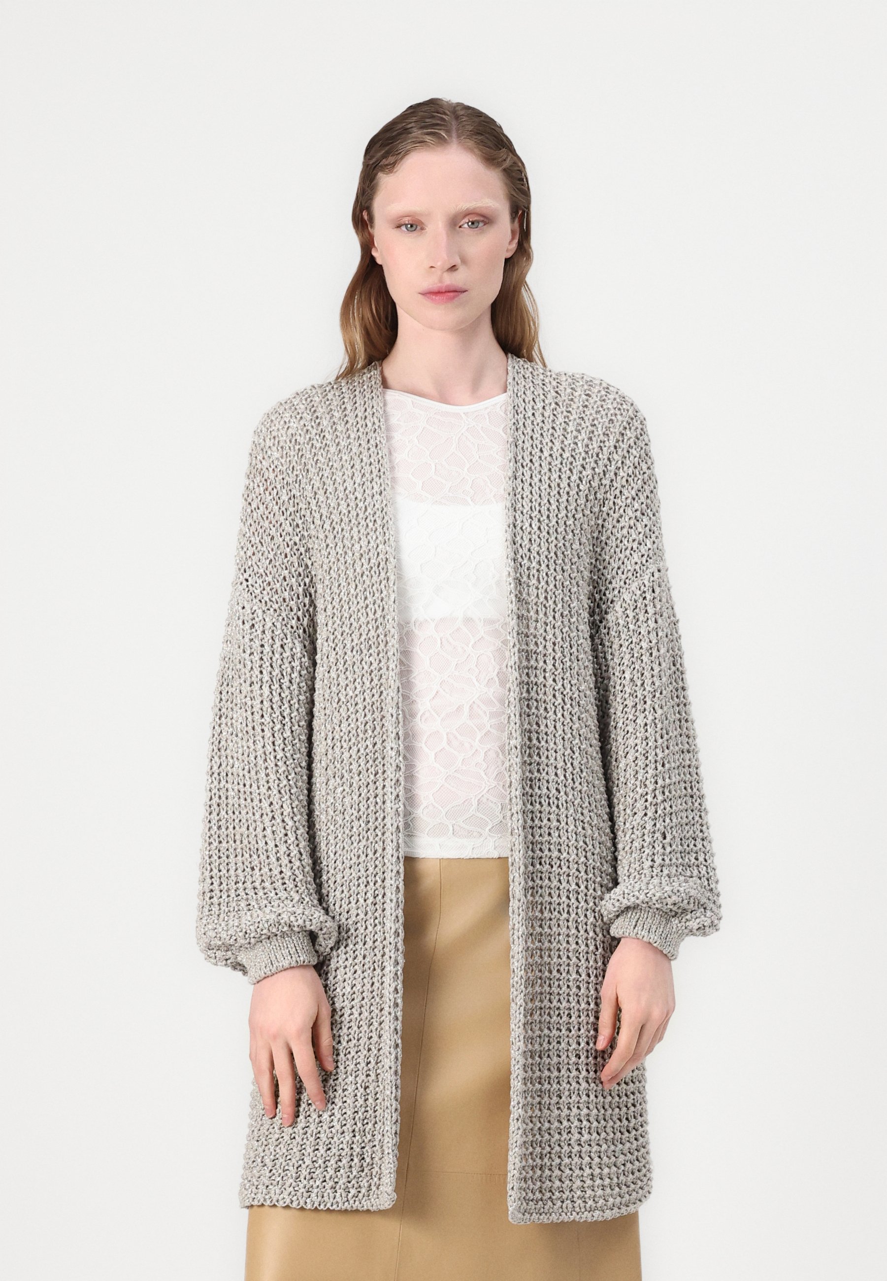 売れ筋商品|||ピンコ ニット&セーター レディース アウター LANCE CARDIGAN FETTUCCIA - Cardigan - ecru/argento Pinko LANCE CARDIGAN FETTUCCIA - Cardigan - ecru/argento