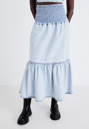 SMOCK FLOUNCE SKIRT - Jeansskjørt - washed blue