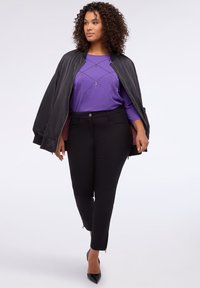 Fiorella Rubino CON LAVORAZIONE A ROMBI - Pitkähihainen paita - viola