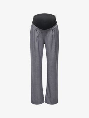 ONLY MATERNITY, Wide-leg OLMpleat straight fit suit pant - Püksid - dark grey melange