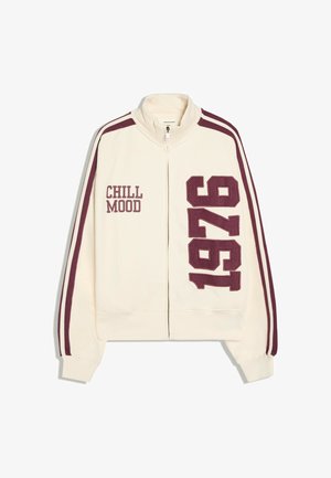 Bershka, ZIP-UP AND PATCHES - SWEATSHIRT - Sweat zippé - beige