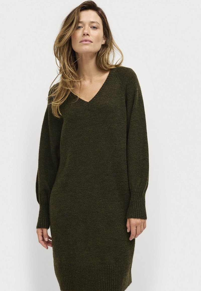 Ellos Collection KLEID - Gebreide jurk - grün