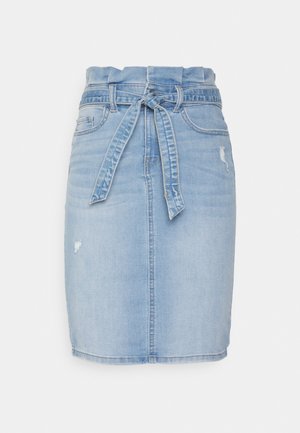 ONLY Tall, ONLHUSH LIFE MID PAPERBAG SKIRT - Denimová sukňa - medium blue denim
