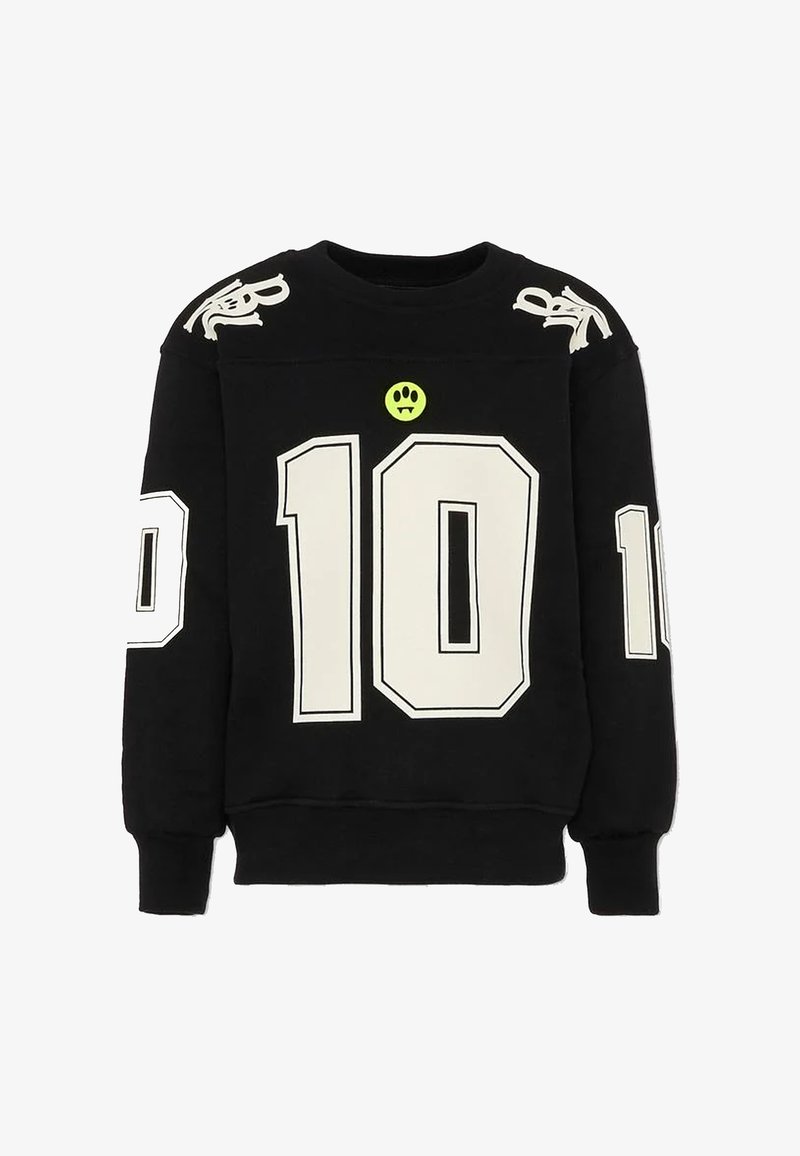 Felpa nera con il numero bianco "10" sul davanti e sulle maniche. Presenta una grafica verde neon sul petto e dettagli ricamati.