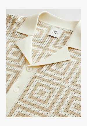Next REGULAR FIT - SHORT SLEEVE GEOMETRIC PATTERN WITH CUBAN COLLAR 
 - Shirt - neutral