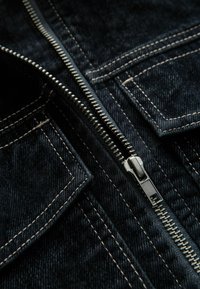 Next ZIP FRONT - REGULAR FIT - Denim jacket - navy blue flocked