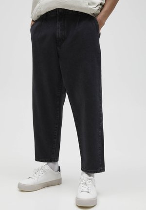 MIT BUNDFALTEN - Jeansy Relaxed Fit - black
