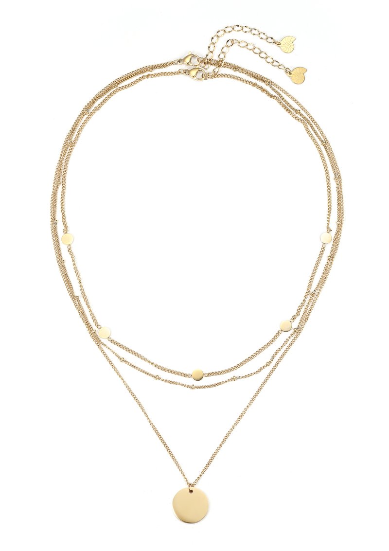 Collana Donna A Tre Strati Con Cerchio Intrecciato - Gioiello Placcato Oro 14K - Design Boho Moderno - Regalo Di Compleanno Per Fidanzata, Madre, Moglie