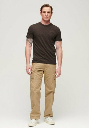 Superdry VINTAGE LOGO EMB - T-shirt basic - rich brown marl