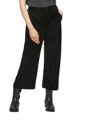 CULOTTE AUS SAMT - Trousers - black melange