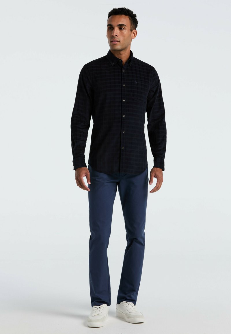 Chemise Homme Penguin à Carreaux Turquoise – Coupe Classique, Poitrine 21 Pouces – Occasion TB État