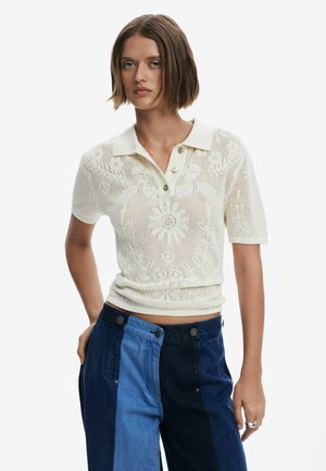WITH EYELETS - Polo - beige