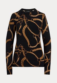 Belting Print Cotton Blend Sweater - Džemper - black