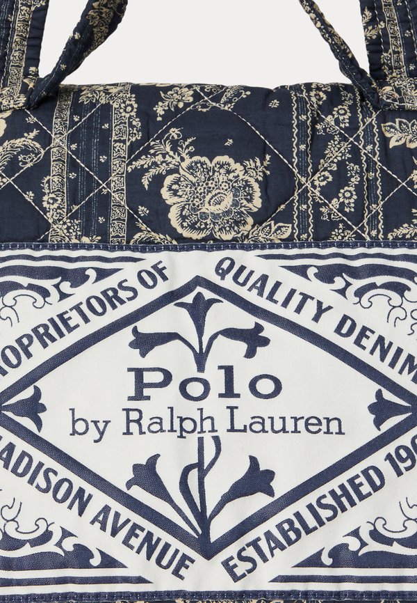 QUILTED FLORAL COTTON EXTRA LARGE TOTE - Tote bag - indigo3