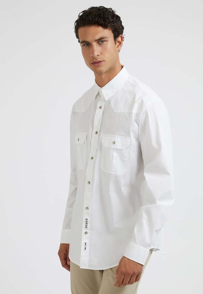 GUESS Men's Shirt - Classic Fit With Embroidered Logo