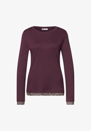 Street One, LANGARM SHIRT MIT COLORBLOCK UND PRINTDETAIL - Maglietta a manica lunga - rustic rouge