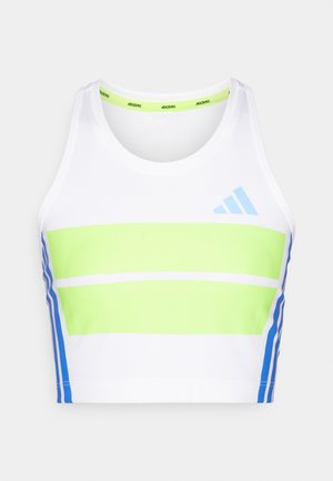 adidas Performance ADIZERO RETRO CROP - Topp - white/lucid lemon