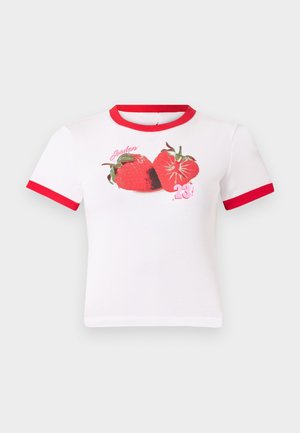 Jordan, STRAWBERRY RINGER TEE - Μπλουζάκι με στάμπα - white/university red