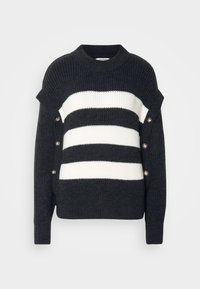 Morgan Pull-Over Femme Manches Longues Col V - Détails Ajourés Et Fils Métallisés, Tricot Confortable