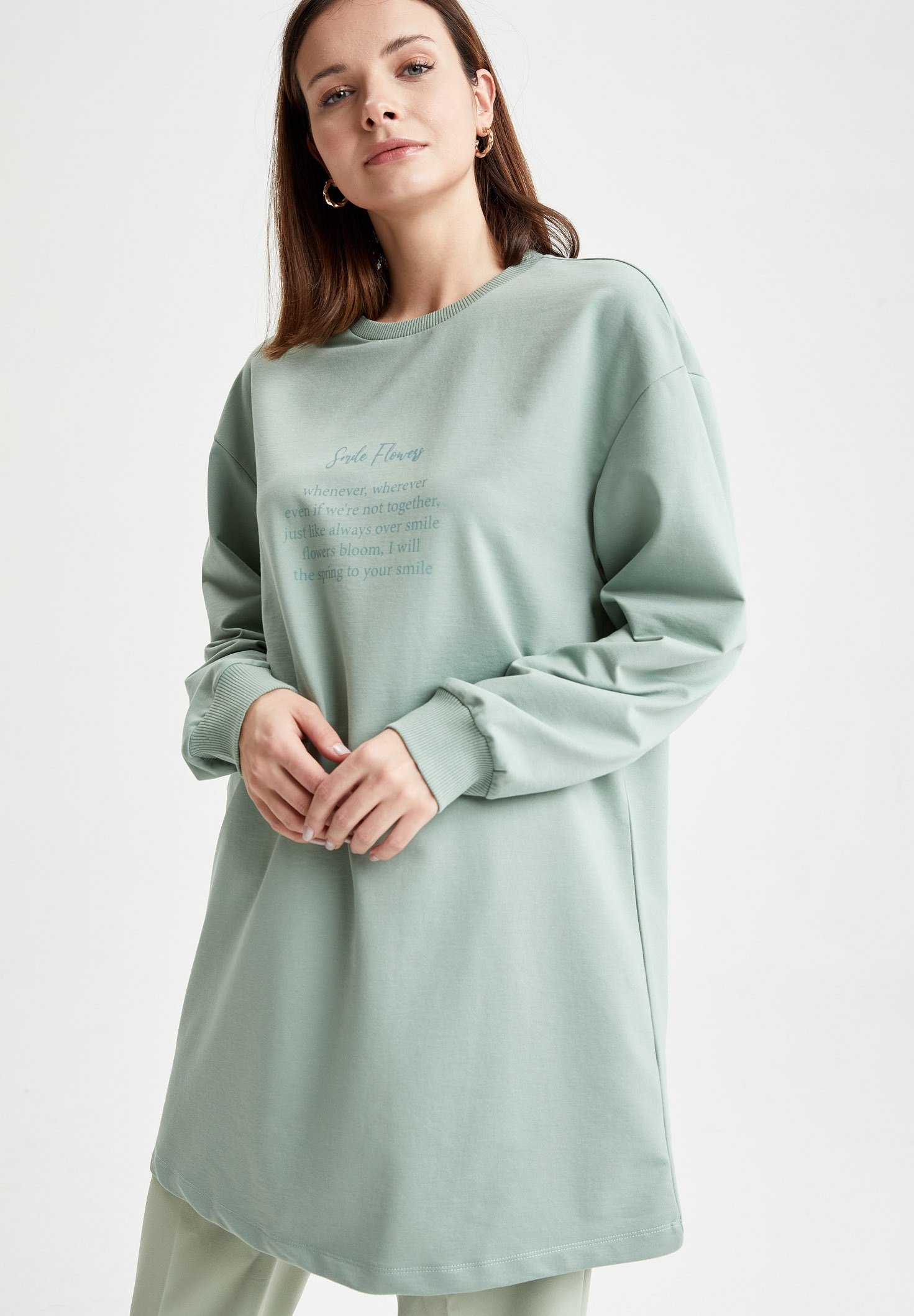 DeFacto LONG FIT - Sudadera - green/verde claro - Zalando.es