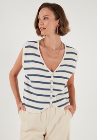 LELA Liemenė - ecru blue