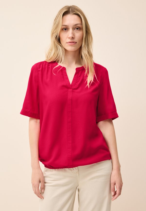 SPLIT NECK - Bluse - rot