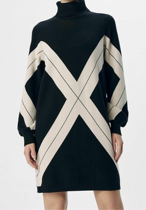 Gebreide jurk - mottled dark grey