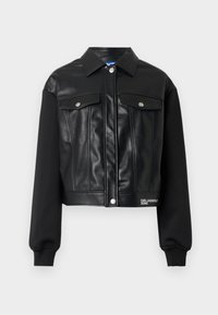 MIXED MATERIAL JACKET - Bunda z umělé kůže - black
