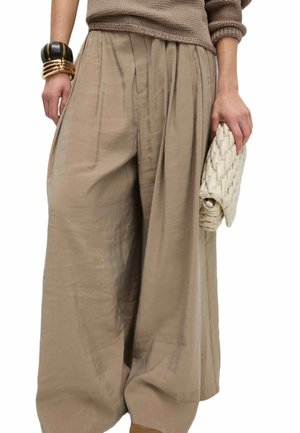 Marks & Spencer PLEATED PALAZZO TROUSERS - Bukser - light beige