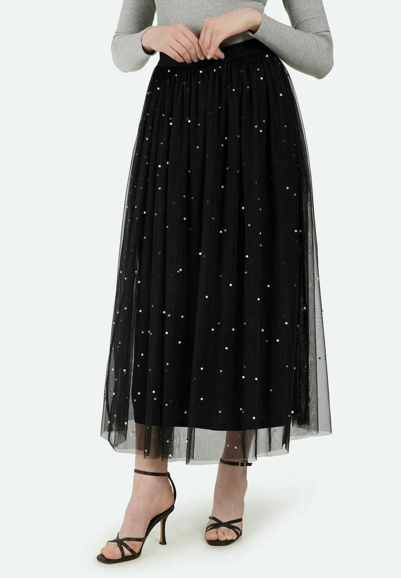 Jupe midi plissée imprimée Junon Beige Petite mendigote - Femme | Place des Tendances
