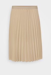 FLUID PLEATED MIDI SKIRT - Pleated skirt - beige