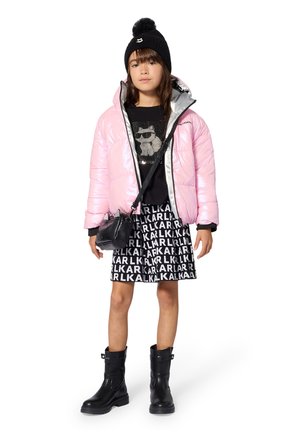 KARL LAGERFELD KIDS, JUPE COURTE - Jupe trapèze - noir blanc